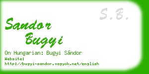 sandor bugyi business card